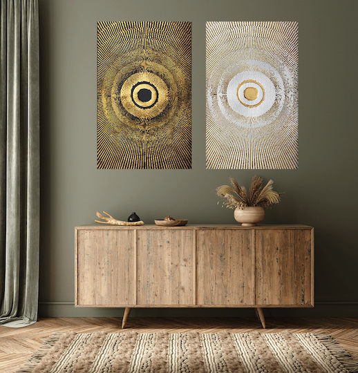 Δίπτυχος Πίνακας Καμβά Ακτίνες Knv1631 45cm X 65cm