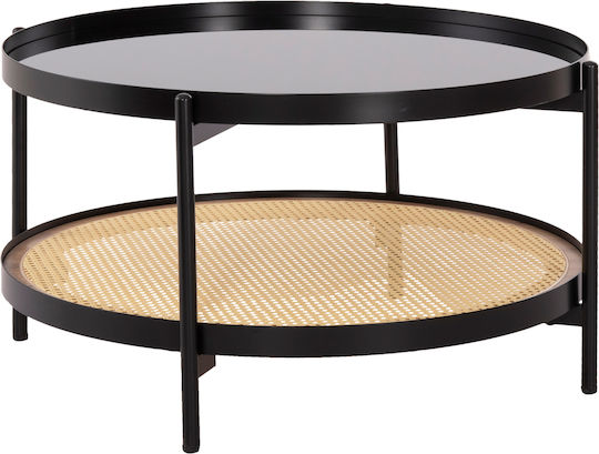 Round Central Coffee Table Seitz Glass Natural M80xL80xH45cm