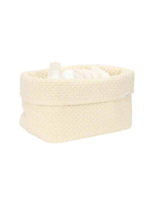Little Dutch Καλαθάκι Αλλαξιέρας Πλεκτό Pure Soft White 25x15cm