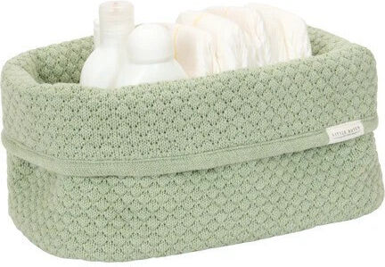 Little Dutch Changing Basket Woven Pure Sage 25x15cm
