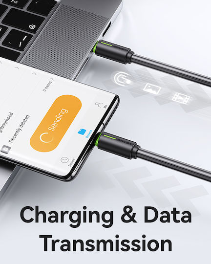 Usams USB 2.0 Cable USB-C male - USB-C 60W PD Λευκό 1m SJ734USB02