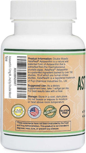 Double Wood Astaxanthin 12mg Special Dietary Supplement 60 softgels