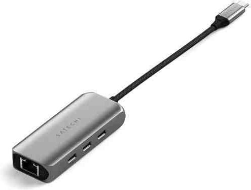 Satechi Hub 3 Θυρών USB 3.2 με σύνδεση USB-C / Ethernet Γκρι