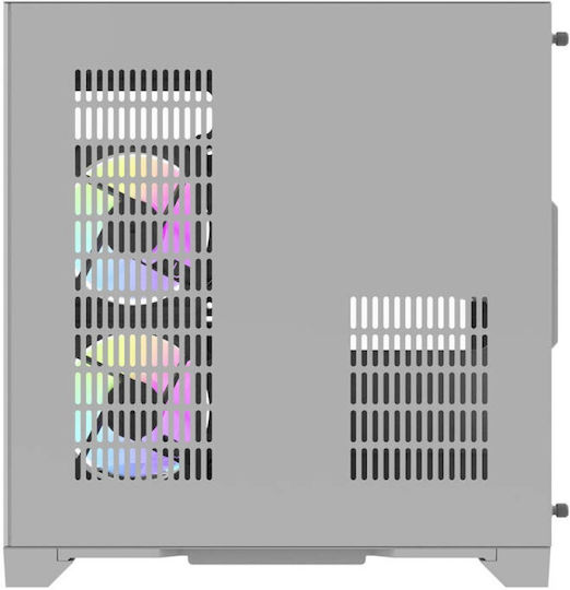 Darkflash FT350 Gaming Mini Tower Computer Case with Side Window and RGB Lighting White