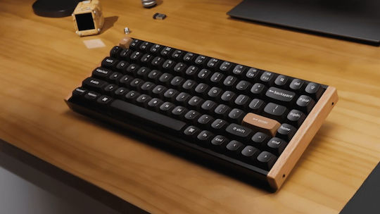 Keychron K2 HE K2H-F1 Wireless Gaming Mechanical Keyboard 75% with Gateron Double-Rail Magnetic Nebula Switches English US Black Special Wood Edition