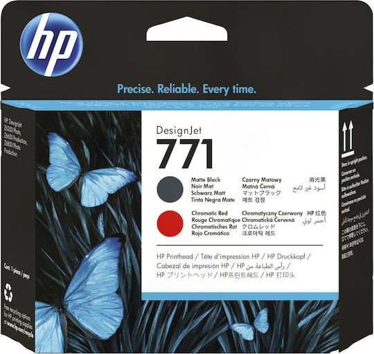 HP 771 Original Pack of 2 InkJet Printer Inks Matte Black / Red (CE017A)