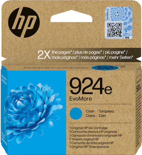 HP 924e EvoMore Γνήσιο Μελάνι Εκτυπωτή InkJet Κυανό (4K0U7NE)