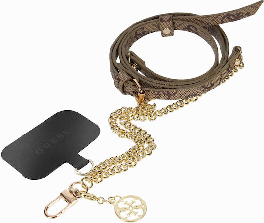 Guess 4G Chain CBDY Strap Handgelenkriemen für Handys Braun