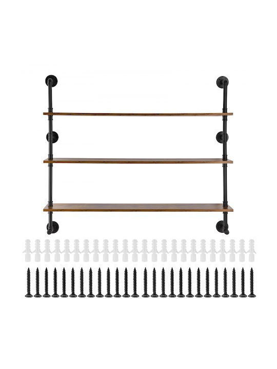 Стенен Черен Раф 123x25.5x107.5см