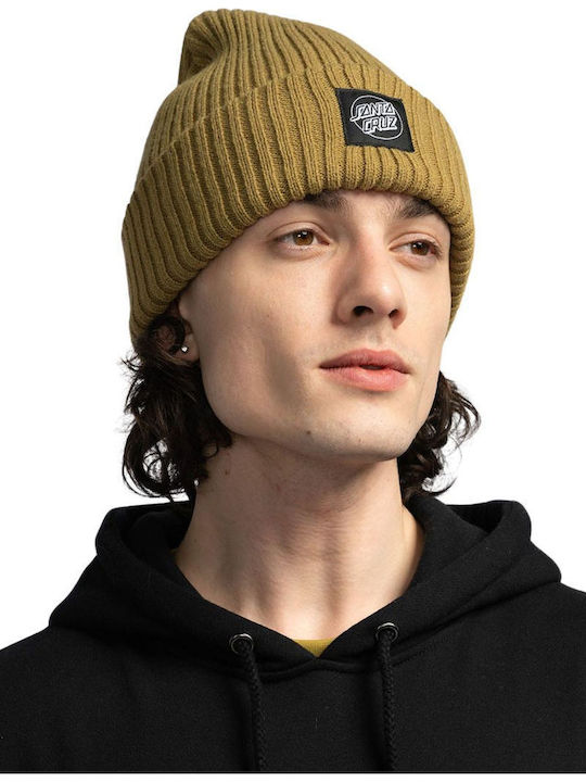 Dot Label Beanie Unisex Beanie Knitted in Brown color