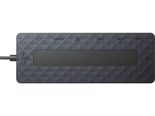 HP USB-C Docking Station με HDMI/DisplayPort 4K PD Ethernet και σύνδεση 2 Οθονών Μαύρο (50H55UT)