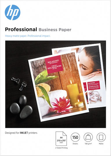 HP Professional Business Photo Paper Matte A4 (21x30) 200gr/m² for Printers Inkjet 150 Sheets