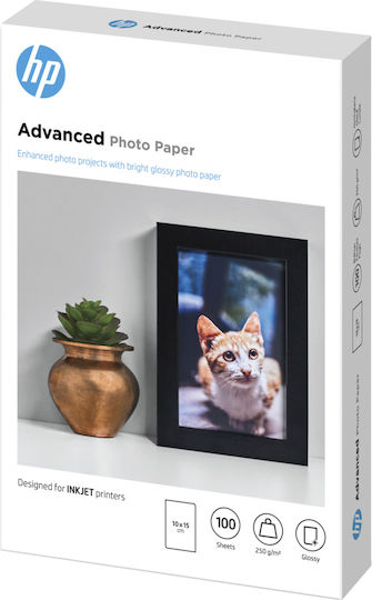 HP Advanced Glossy Photo Paper A6 (10x15) 250gr/m² for Printers Inkjet 100 Sheets