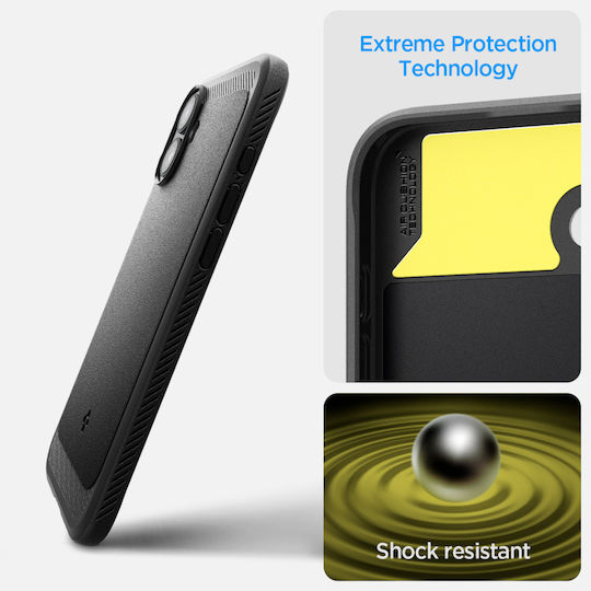 Spigen Rugged Armor Magfit Umschlag Rückseite Kunststoff 0.3mm Matte Black (iPhone 16 Plus)