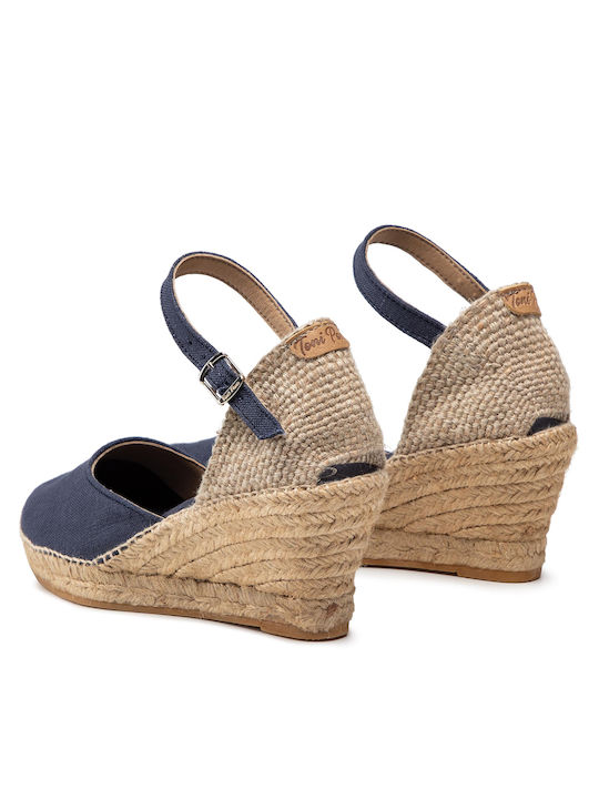 Caldes Damenplattformen im Espadrilles-Stil Marineblau