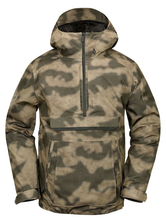 Volcom Brighton Pullover Men's Ski & Snowboard Jacket Khaki G0652508-CAM