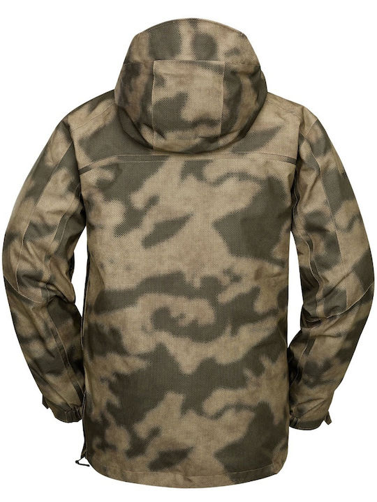 Volcom Brighton Pullover Men's Ski & Snowboard Jacket Khaki G0652508-CAM