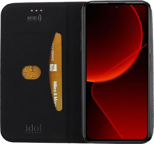 Idol 1991 Elite Anti-rfid Book Synthetic Leather Black (Xiaomi 13T / 13T Pro)
