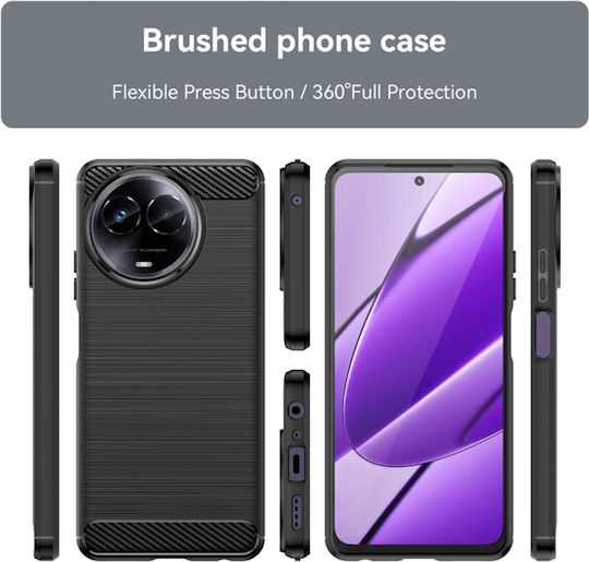 Techsuit Carbon Back Cover Silicon Negru (Realme 11)