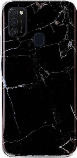 Wozinsky Marble Back Cover Silicon Set cu Geam Negru (Galaxy M31)