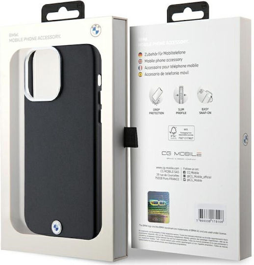 BMW Wrapped Back Cover Σιλικόνης / Πλαστικό / Δερμάτινο Μαύρο (iPhone 15 Pro Max)