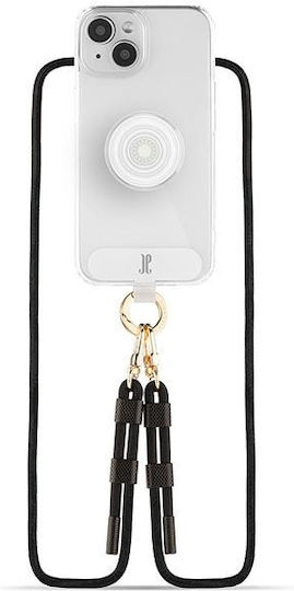 Just Elegance Popgrip Back Cover Silicone / Plastic with Strap Transparent (iPhone 15)