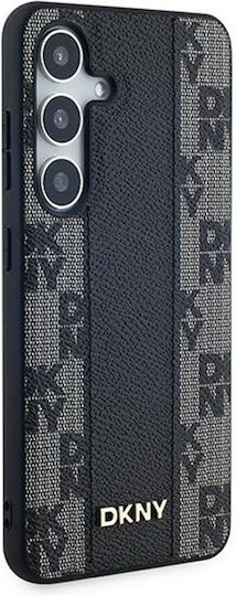DKNY Pattern Umschlag Rückseite Synthetisches Leder / Leder Schwarz (Galaxy S24)
