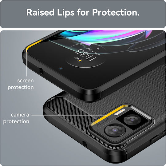 Techsuit Carbon Back Cover Silicone Black (Motorola Edge 50 Neo / Edge 60 Neo)