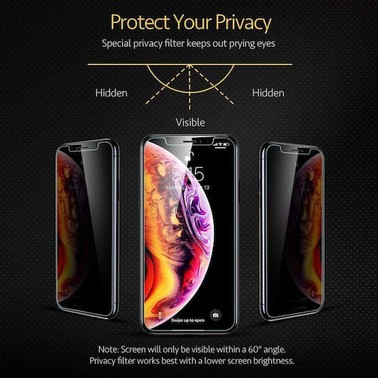 Glass Privacy Full Face Tempered Glass Μαύρο (Redmi Note 13 4G)