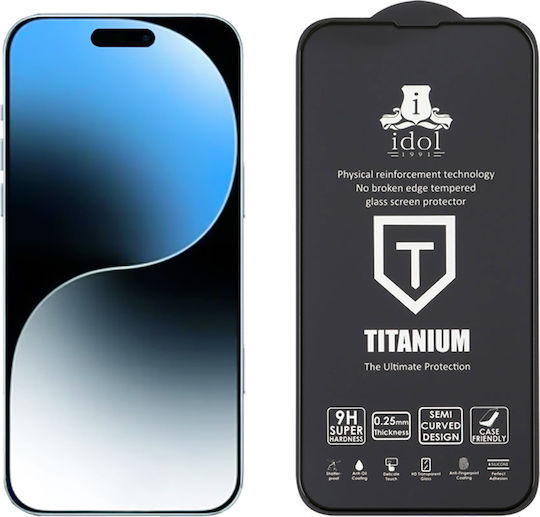 Idol 1991 0.25mm Full Glue Tempered Glass Μαύρο (iPhone 16, IDOL 1991)