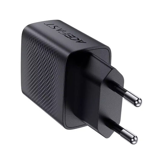 Acefast Φορτιστής Χωρίς Καλώδιο GaN με Θύρα USB-A και Θύρα USB-C 20W Power Delivery Μαύρος (A78)