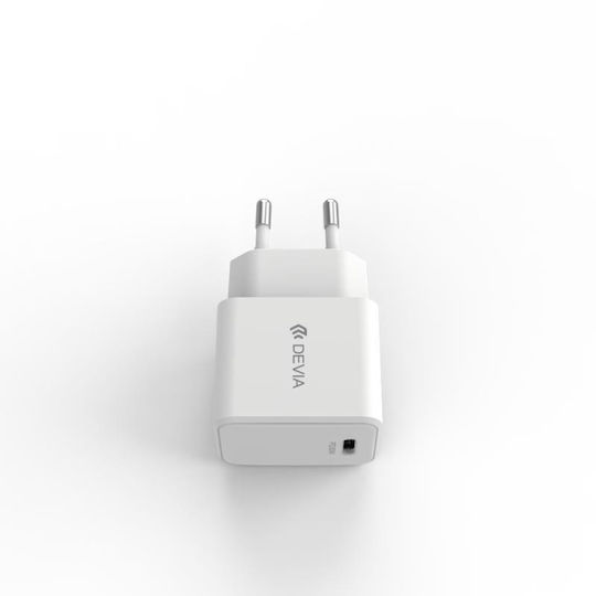 Devia Φορτιστής Χωρίς Καλώδιο GaN με Θύρα USB-C 30W Power Delivery Λευκός (EA455)