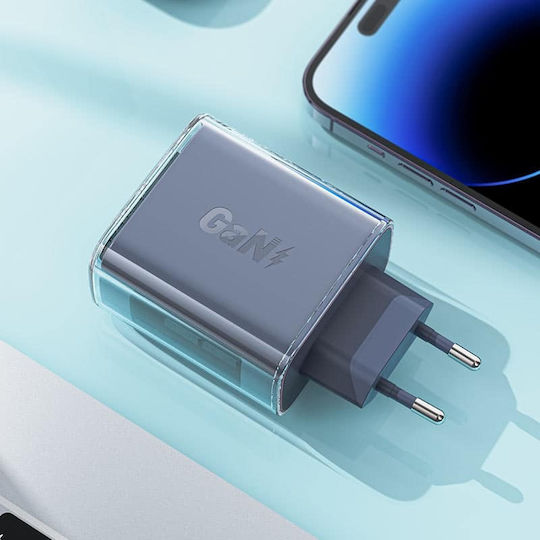Acefast Wireless Charger GaN With USB-A Port And 2 USB-C Ports 65W Power Delivery Green