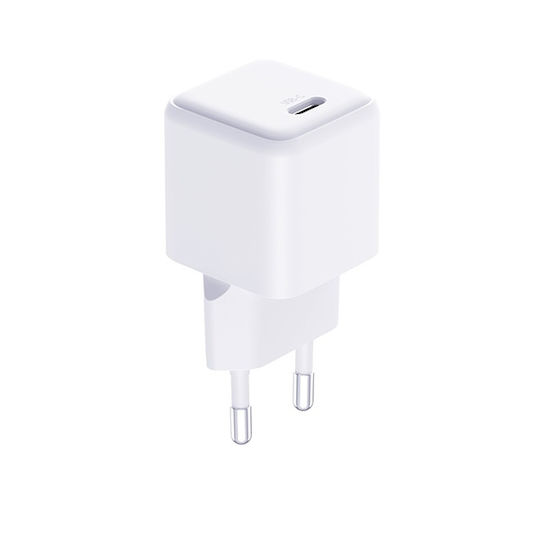 3MK Φορτιστής GaN με Θύρα USB-C και Καλώδιο USB-C - USB-C 25W Power Delivery Λευκός (Hyper)