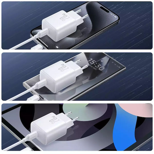 Joyroom Φορτιστής με Θύρα USB-C και Καλώδιο USB-C - Lightning 20W Power Delivery Λευκός (JR-TCF20)