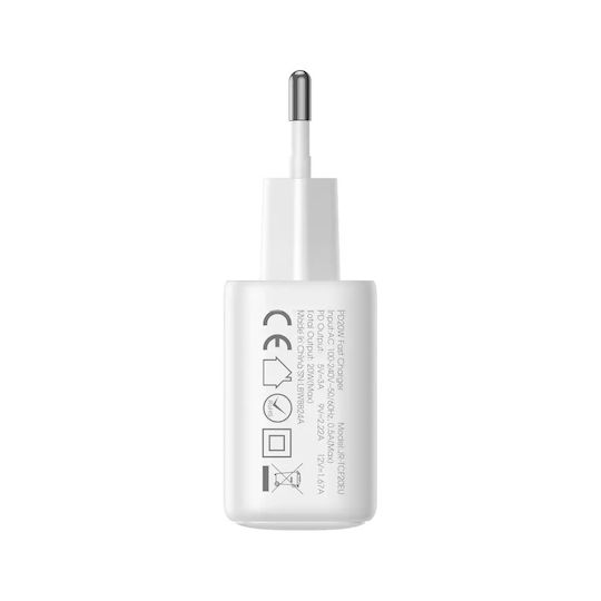 Joyroom Φορτιστής Χωρίς Καλώδιο με Θύρα USB-A και Θύρα USB-C 20W Power Delivery / Quick Charge 3.0 Λευκός (JR-TCF21)