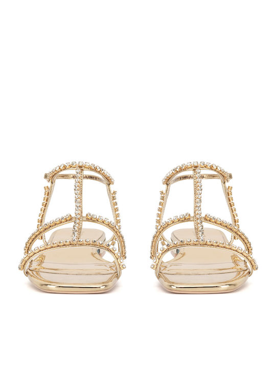 Flache Sandalen für Damen in Gold Farbe