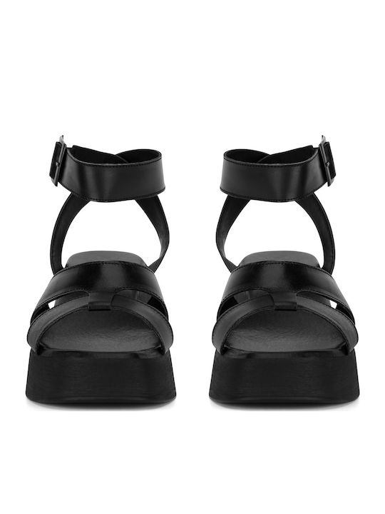 Women's Flat Sandals in Black Color
