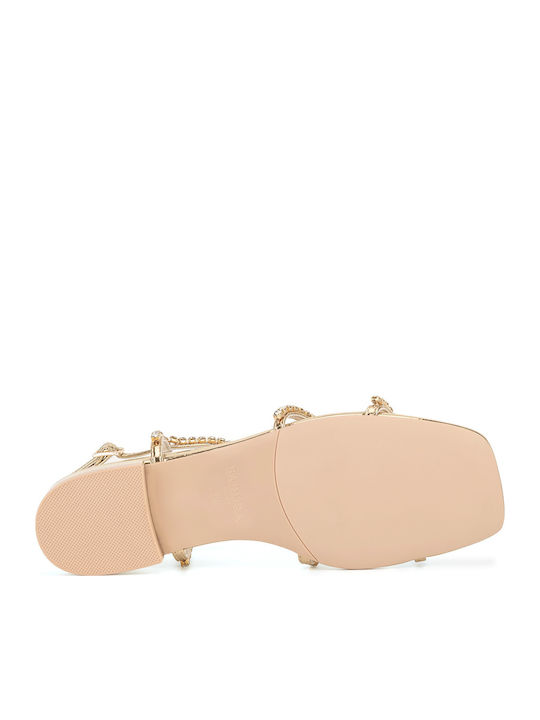 Flache Sandalen für Damen in Gold Farbe