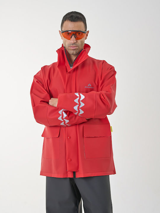 Anorak Arbeitsjacke Reflektierend Rot