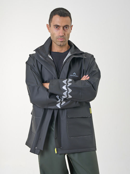 Anorak Work Jacket Reflective Black