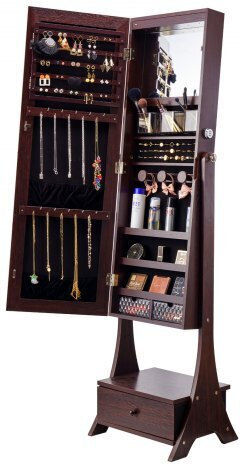 Vevor Oglindă De Podea Cu Cadru Din Lemn Maro 157x41cm