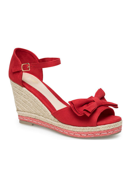Platforme Dama De Vară Tip Espadrile Roșii