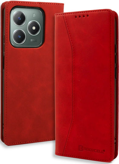Bodycell Book Synthetic Leather / Leather Red (Realme C61, Realme C63)