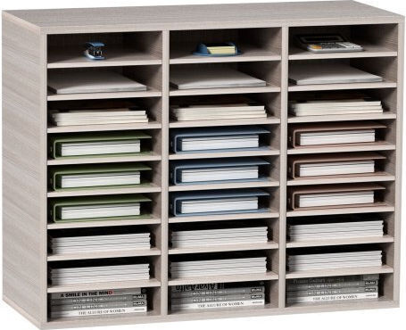 Vevor Wooden File Organizer 27 Slots Grey Wjzlfpjbhb27af8amv0