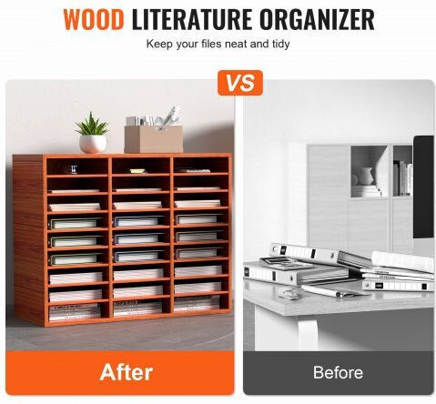 Vevor Wooden File Organizer 27 Slots Brown Wjzlfpjbhb277hqsgv0