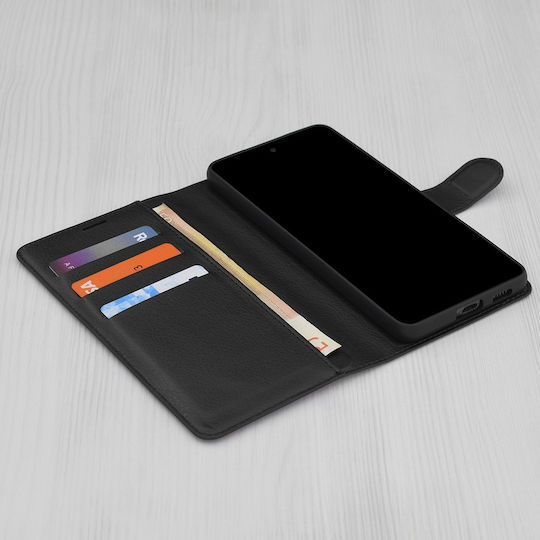 Techsuit Folio Back Cover Leather Black (Moto G55)