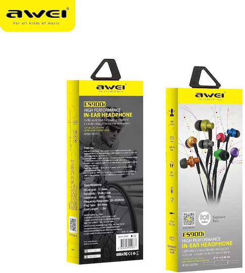 Awei ES900i In-ear Handsfree Headphones with Connector 3.5mm Black