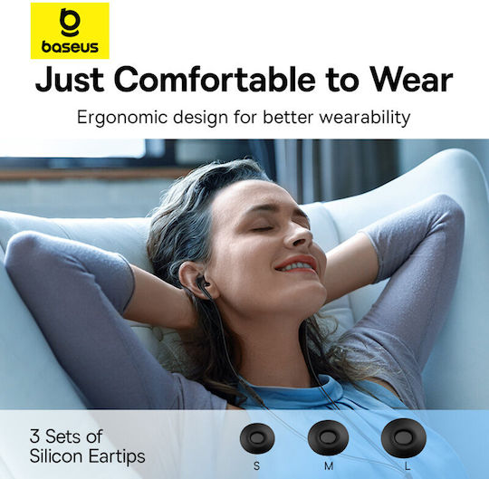 Baseus Encok Cz18 In-ear Handsfree Ακουστικά με Βύσμα USB-C Μαύρο