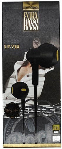 Treqa EP-710 Earbuds Handsfree Headphones with Connector 3.5mm Black